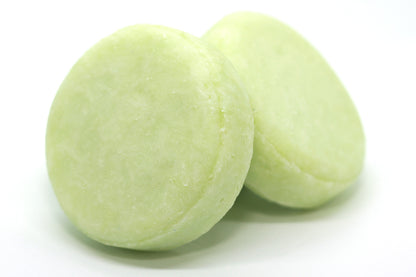 Lime cooler round shampoo bar coloured light green